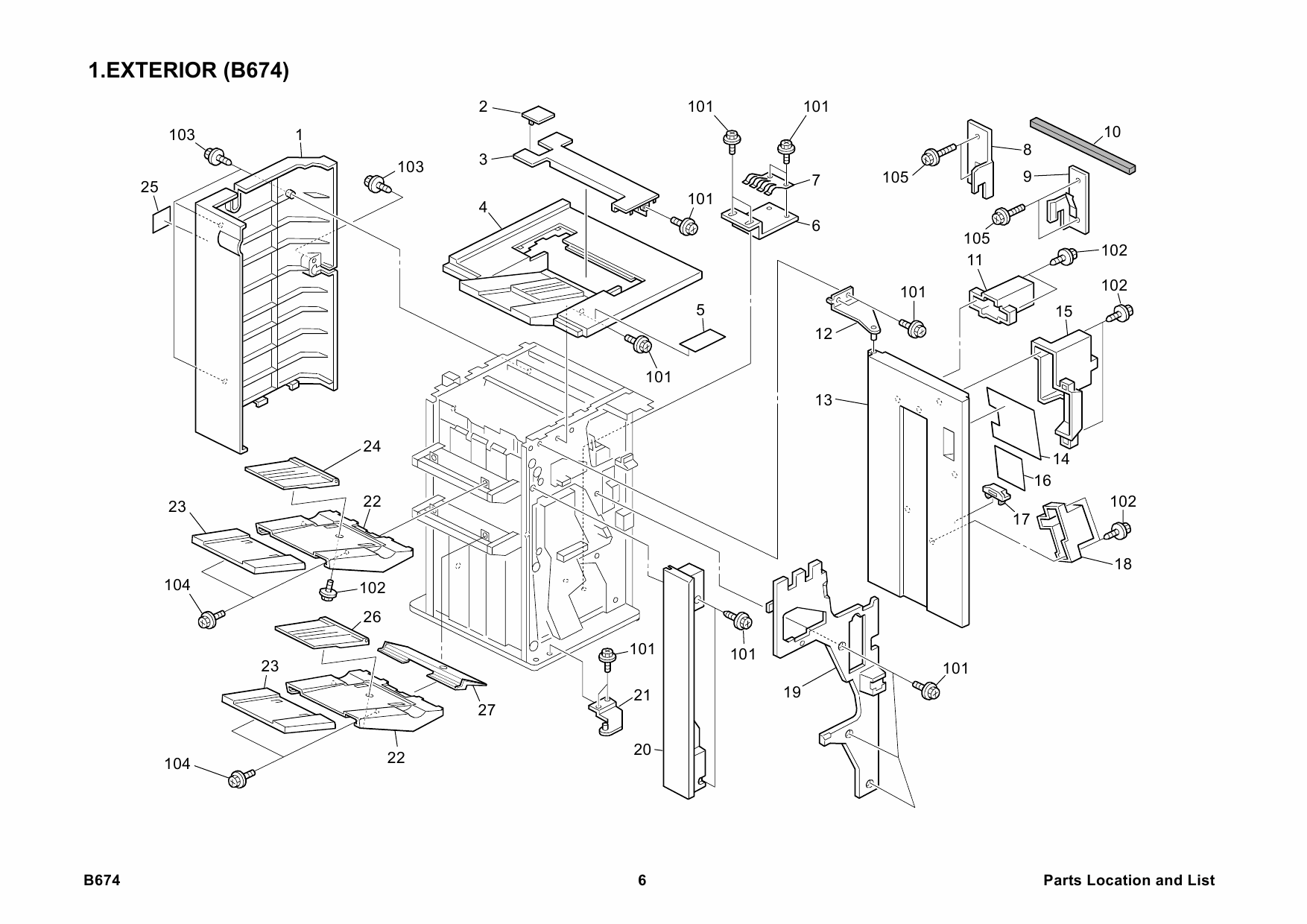 RICOH Options B674 3000-SHEET-FINISHER-SR861 Parts Catalog PDF download-3